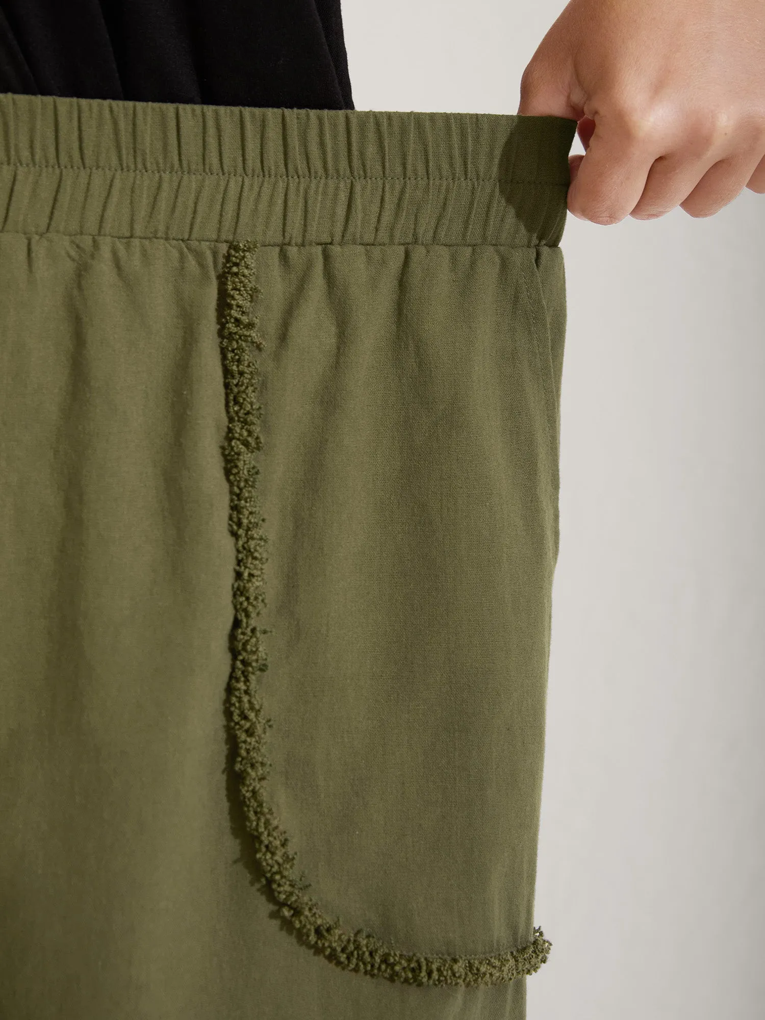 Stretchy Waist Frayed Hem Wide-Leg Pants sold by Bloomchic product image thumbnail 3