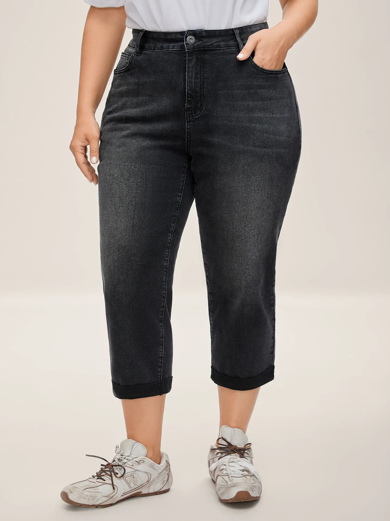 Mid Rise Boyfriend Jeans sold by Bloomchic