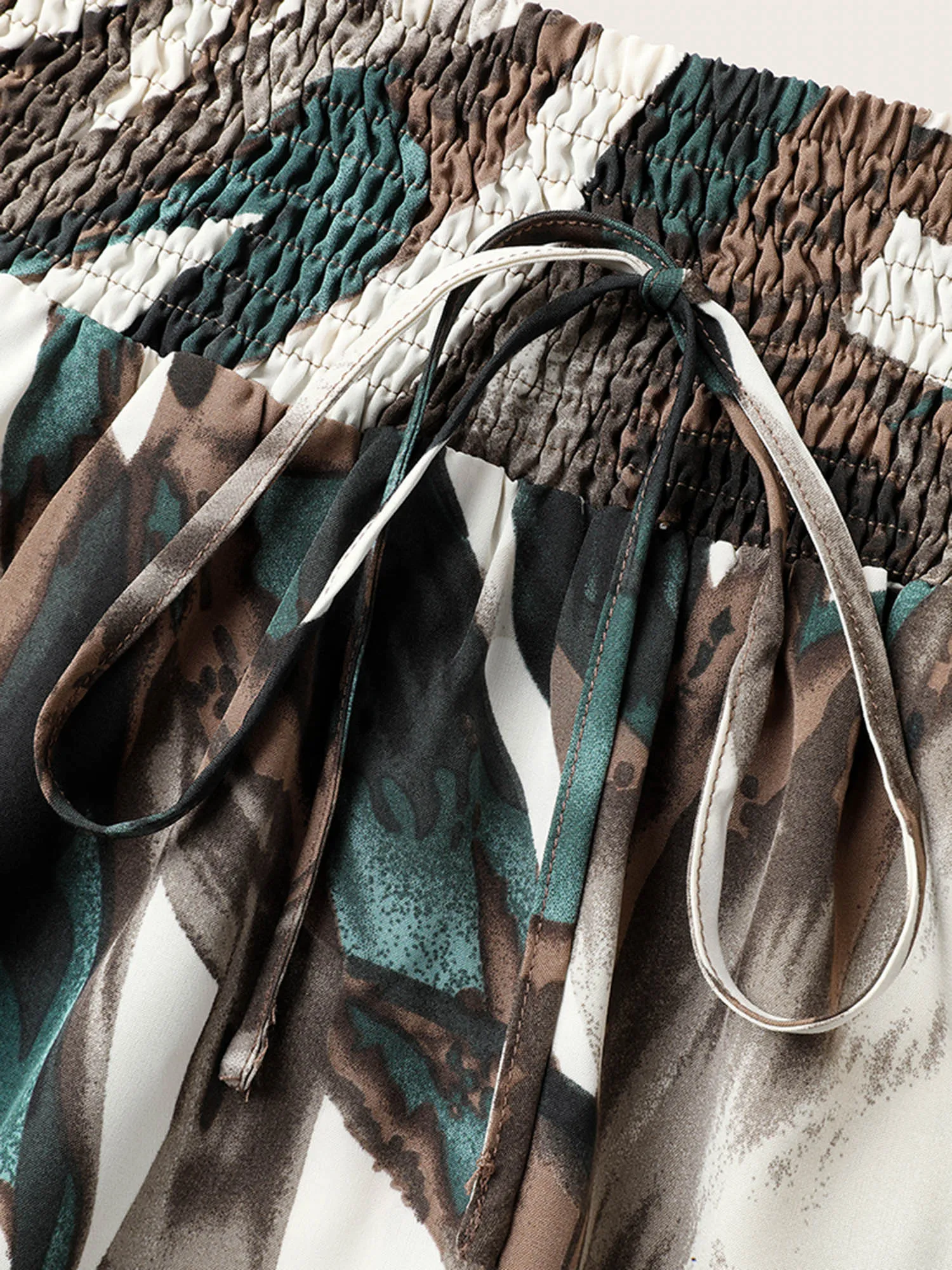 Brushstroke Print Stretchy Waist Midi Skirt sold by Bloomchic product image thumbnail 5