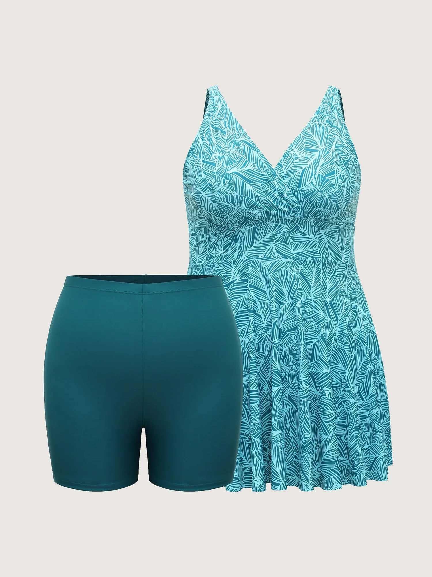 Leafy Print Fit and Flare Swim Dress sold by Bloomchic product image thumbnail 5