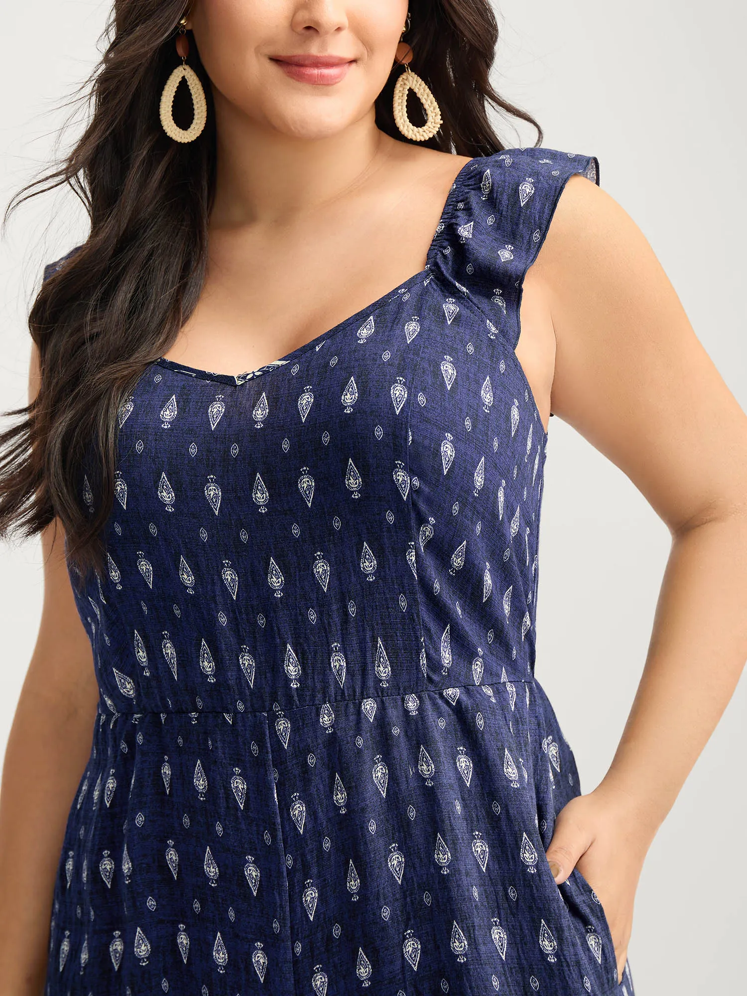 Rayon Boho Print Stretchy Waist Jumpsuit sold by Bloomchic product image thumbnail 2