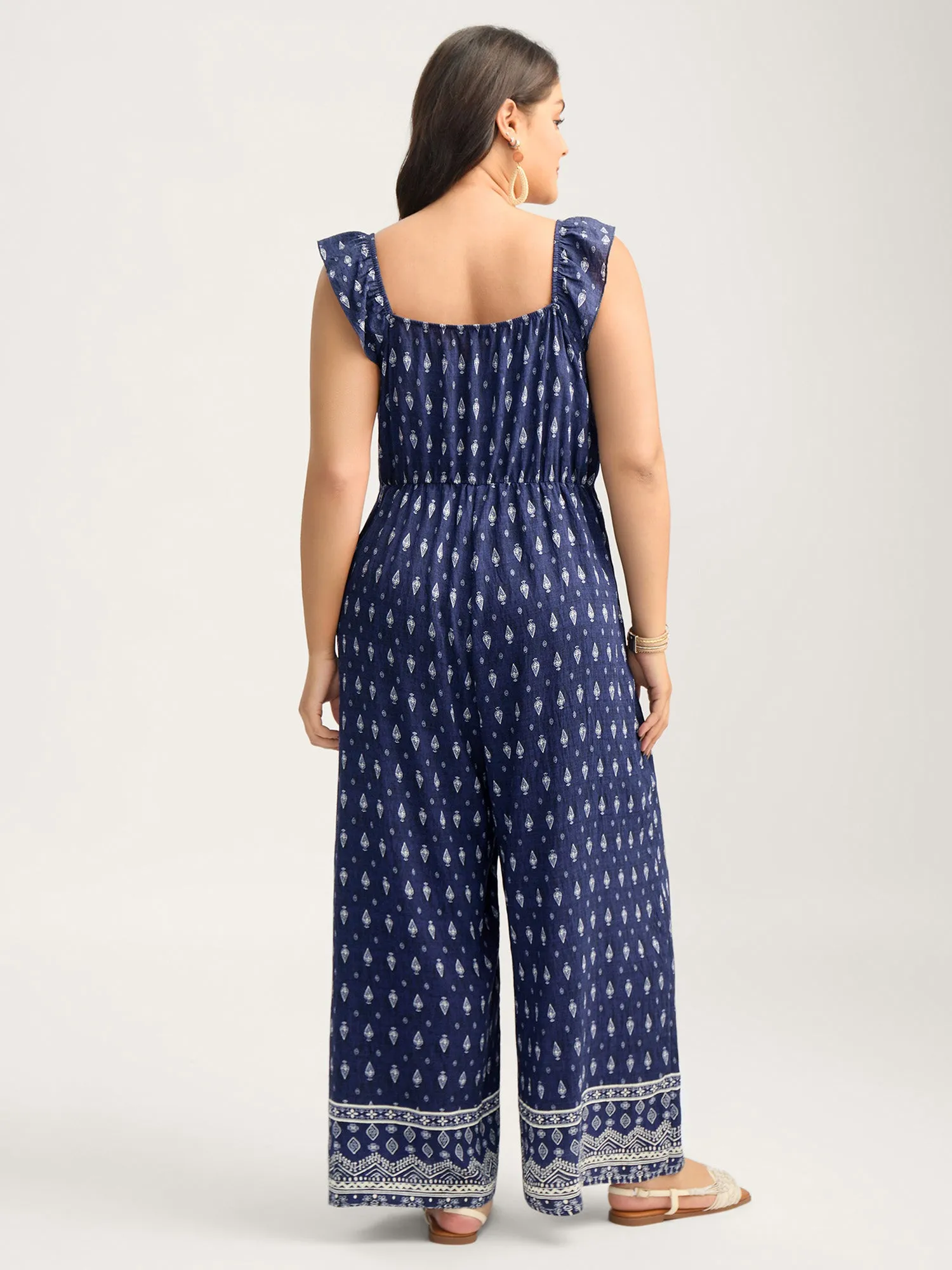 Rayon Boho Print Stretchy Waist Jumpsuit sold by Bloomchic product image thumbnail 4
