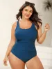 Ruched Solid One-Piece Swimsuit sold by Bloomchic
