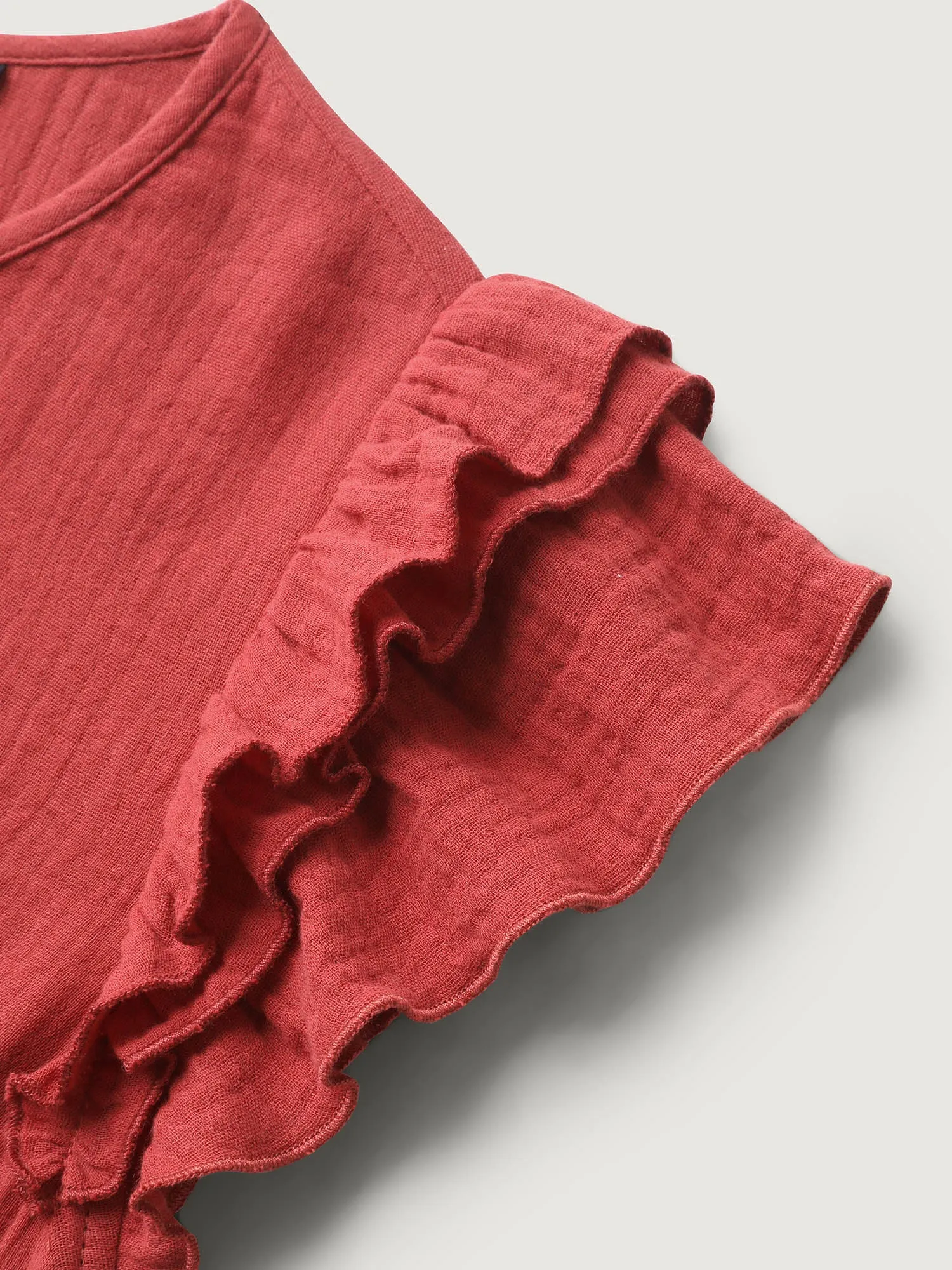 Pure Cotton Textured Ruffled Midi Dress sold by Bloomchic product image thumbnail 5