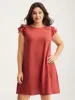 Pure Cotton Textured Ruffled Midi Dress sold by Bloomchic