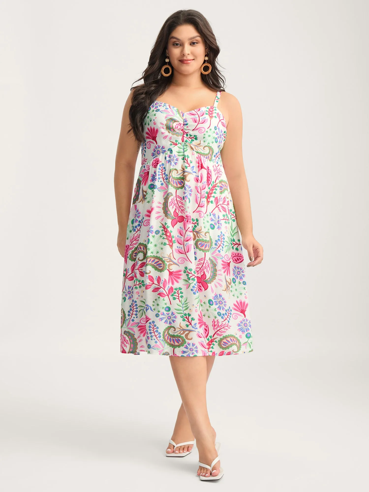Backless Bow Paisley Print Cami Midi Dress sold by Bloomchic product image thumbnail 2