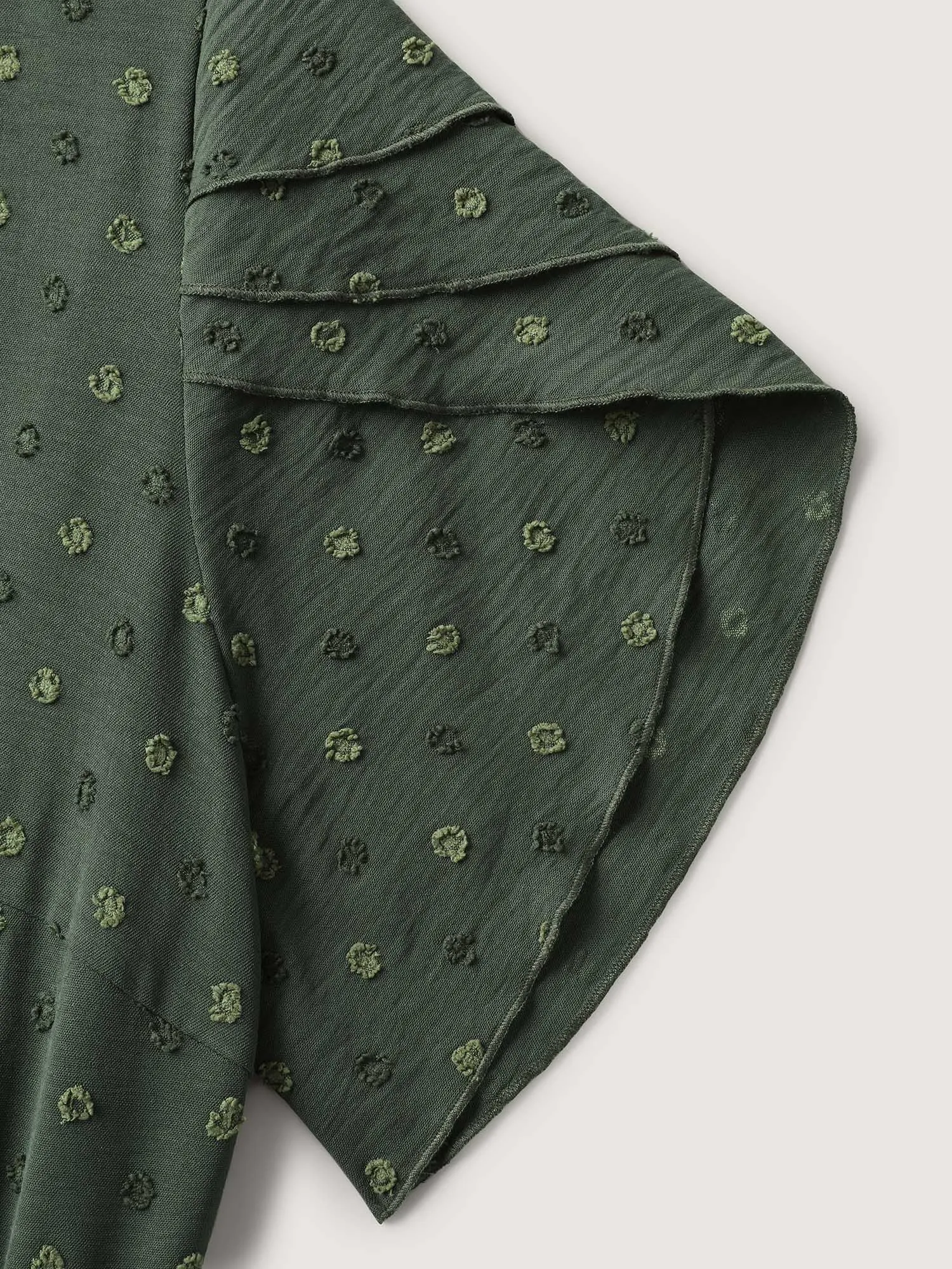 Ruffled Textured Layered Sleeve Midi Dress sold by Bloomchic product image thumbnail 5