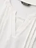 Toothpick Pleats Notched Collar Solid Blouse sold by Bloomchic