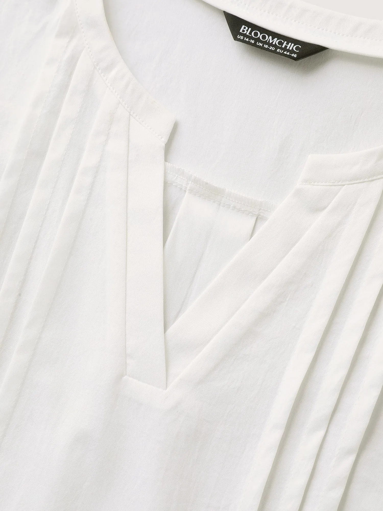 Toothpick Pleats Notched Collar Solid Blouse sold by Bloomchic product image thumbnail 5