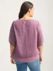 Layered Design Petal Sleeve Textured Blouse sold by Bloomchic