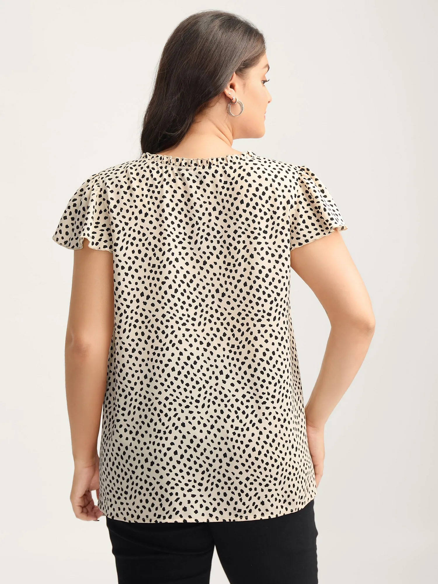 Leopard Print Ruffled Sleeve Blouse sold by Bloomchic product image thumbnail 4