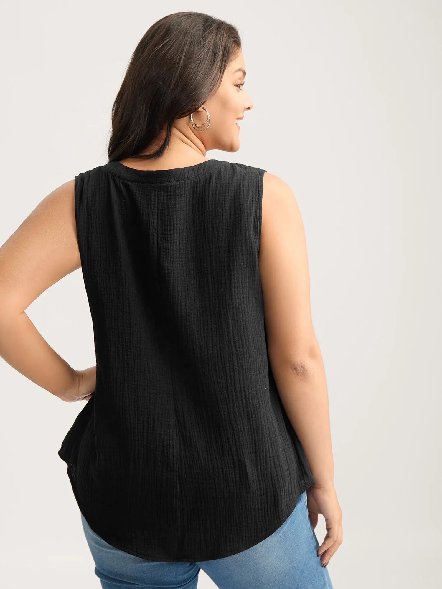 Cotton Button Front Solid Tank Top sold by Bloomchic product image thumbnail 4