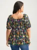 Floral Square Neck Fit and Flare Blouse sold by Bloomchic