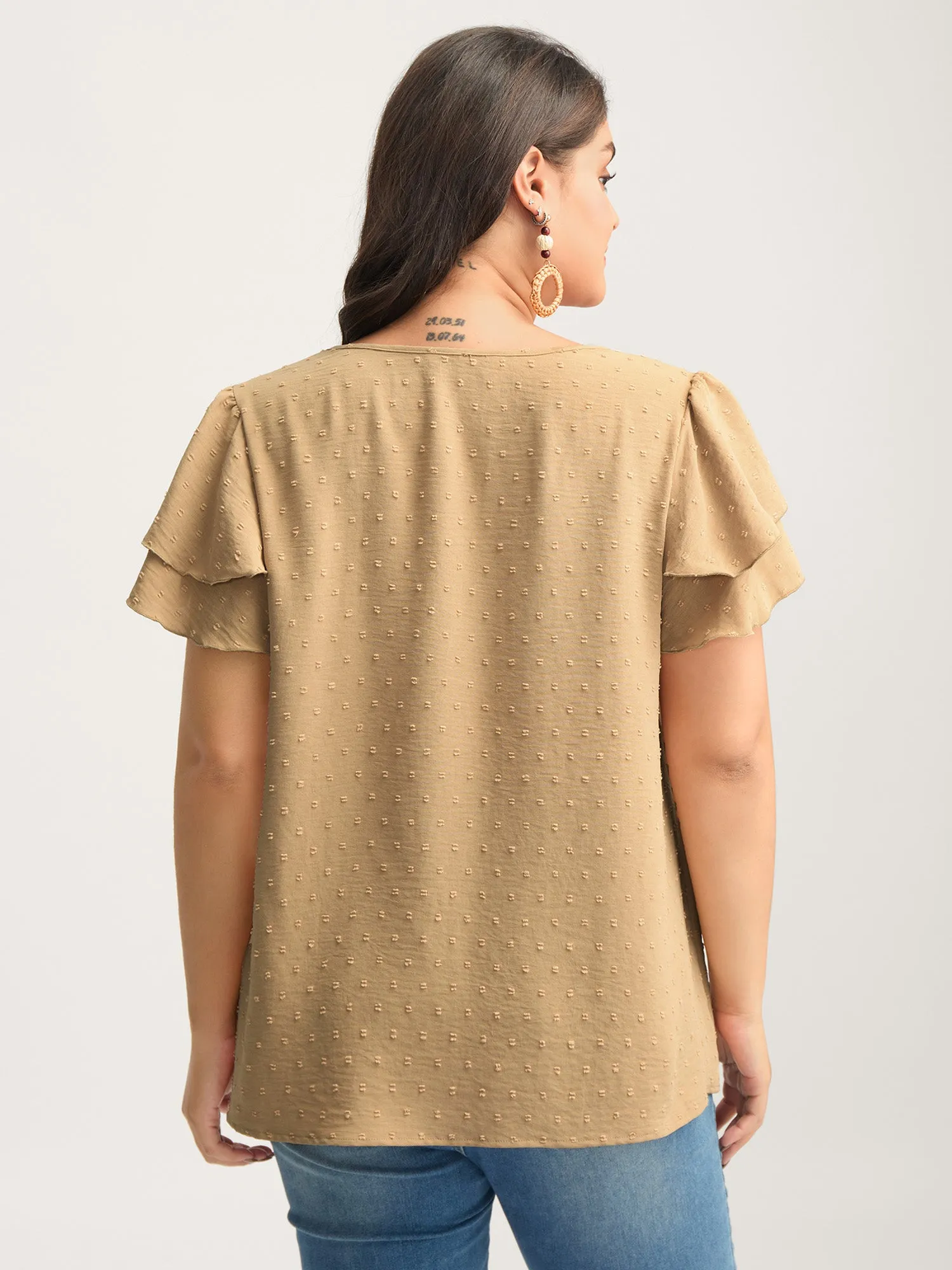 Textured Bust-Comfort Layered Sleeve Blouse sold by Bloomchic product image thumbnail 4