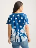 Tie-Dye Star Print T-Shirt sold by Bloomchic