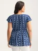 Rayon Floral Stripe Sweetheart Blouse sold by Bloomchic