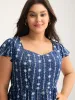 Rayon Floral Stripe Sweetheart Blouse sold by Bloomchic