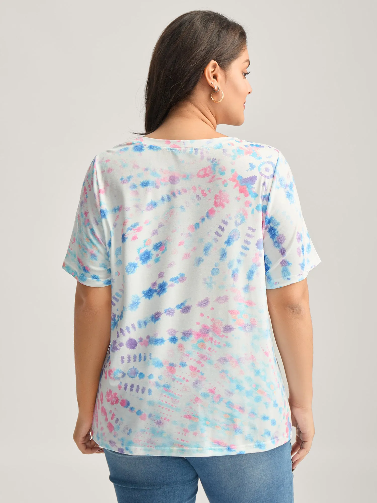 Tie-Dye Ombre Round Neck T-Shirt sold by Bloomchic product image thumbnail 4