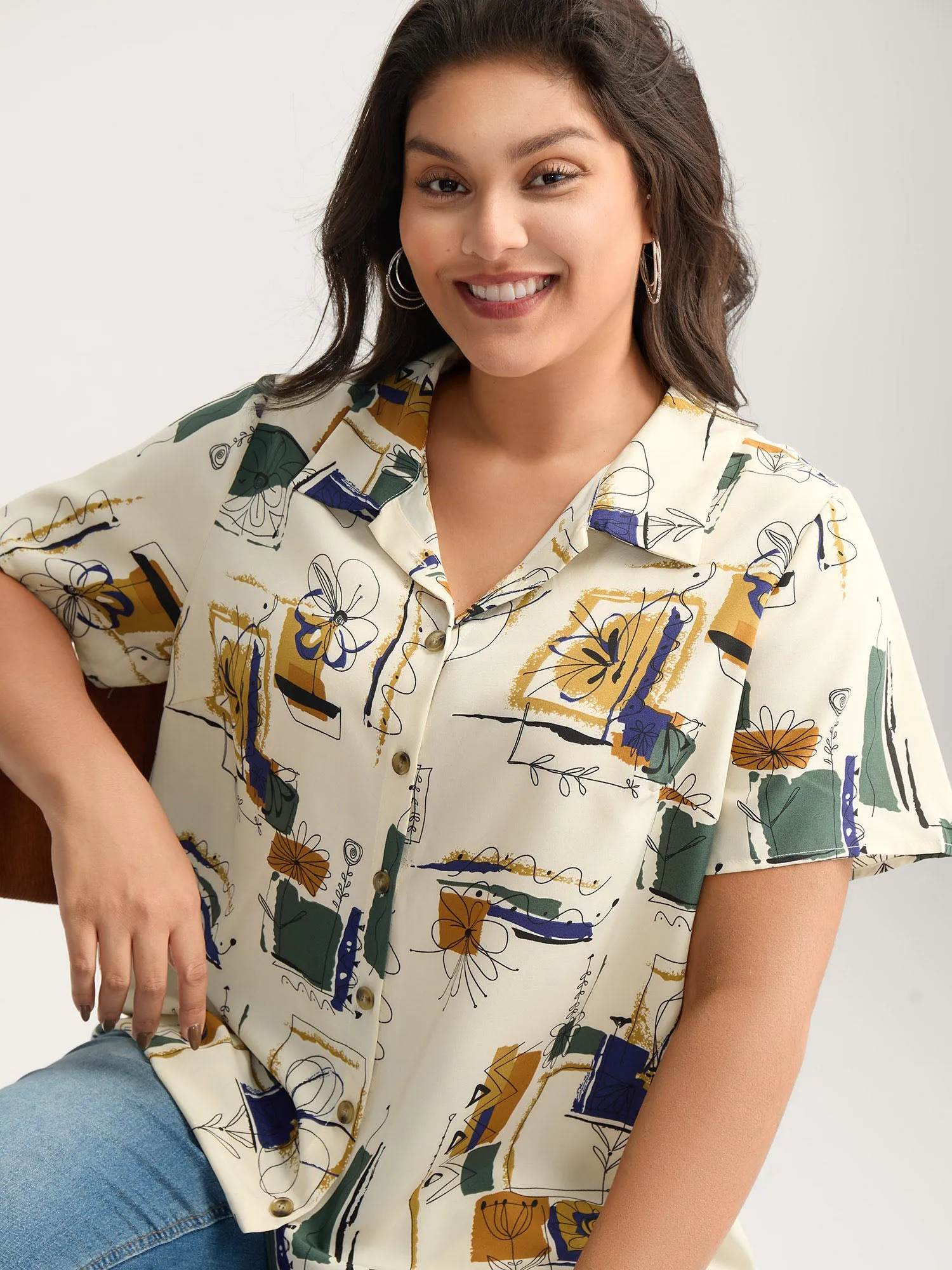 Floral Notes Collared Blouse sold by Bloomchic