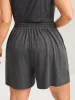 Supersoft Contrast Drawstring Mixed Knit Shorts sold by Bloomchic