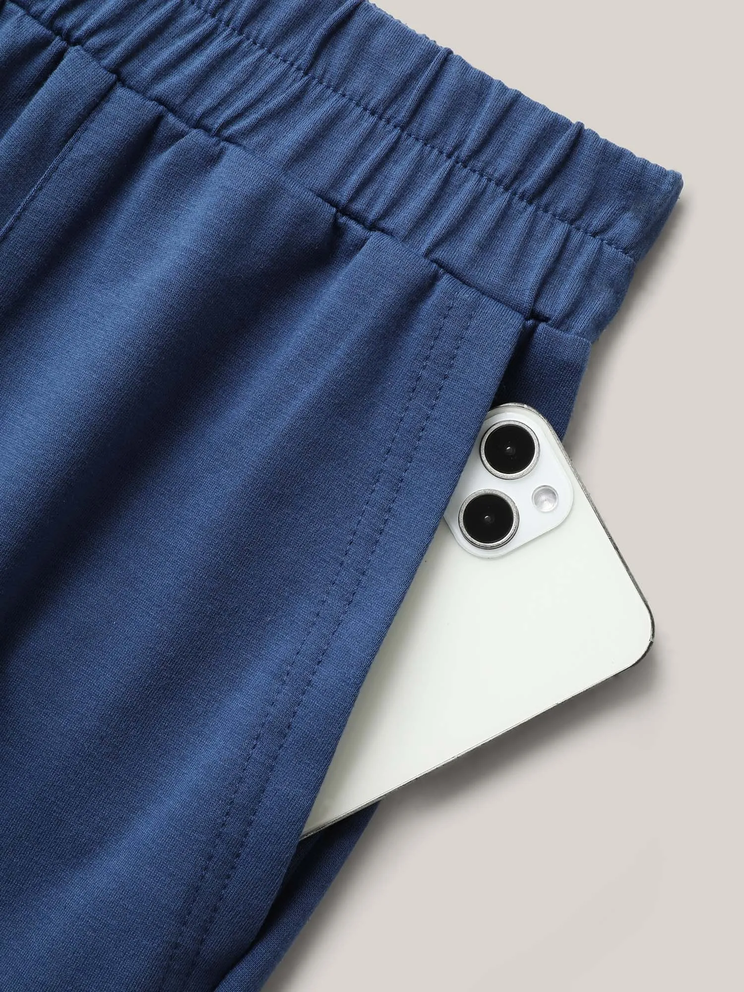 Stretchy Waist Asymmetrical Hem Straight-Leg Pants sold by Bloomchic product image thumbnail 5