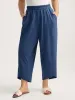 Stretchy Waist Asymmetrical Hem Straight-Leg Pants sold by Bloomchic