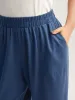 Stretchy Waist Asymmetrical Hem Straight-Leg Pants sold by Bloomchic