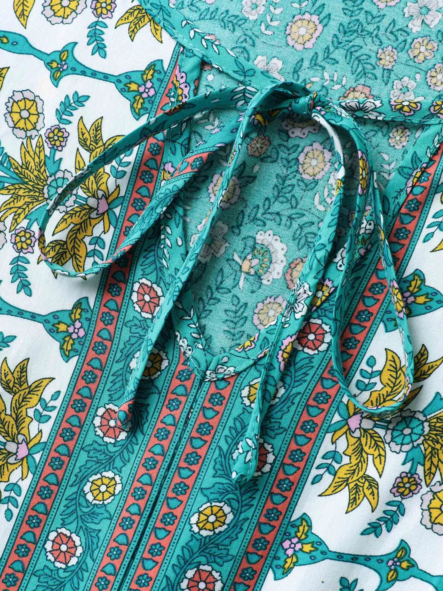 Rayon Neck Cut-Out Ties Midi Dress sold by Bloomchic product image thumbnail 5