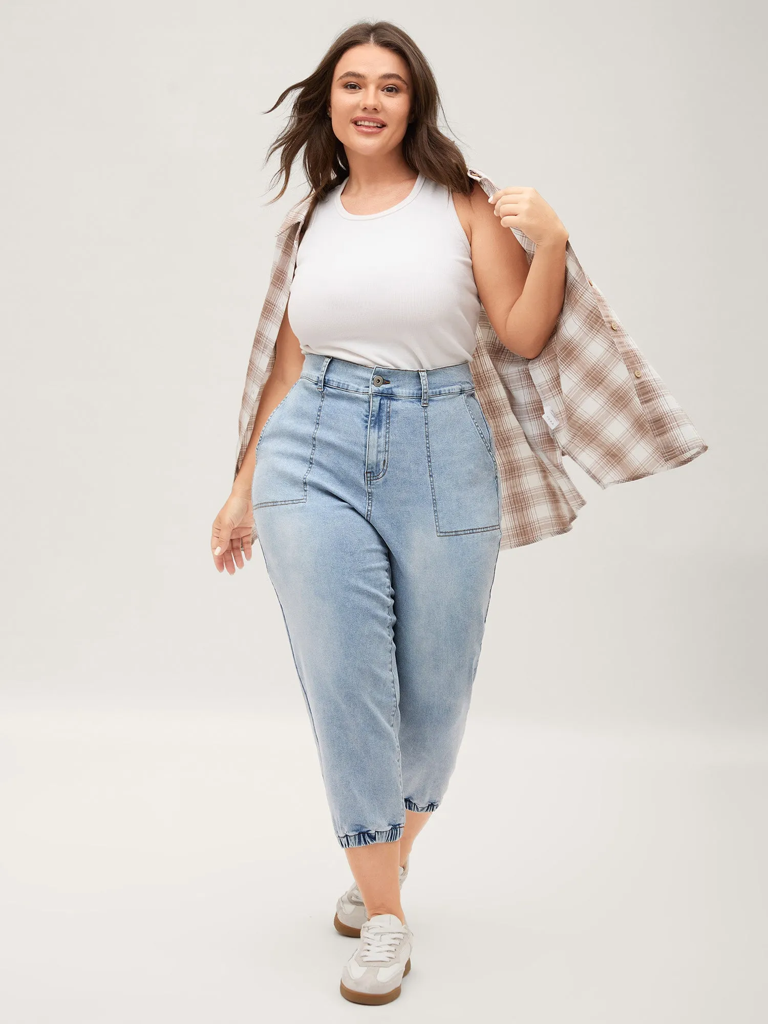 Stretchy Waist Boyfriend Jeans sold by Bloomchic product image thumbnail 2