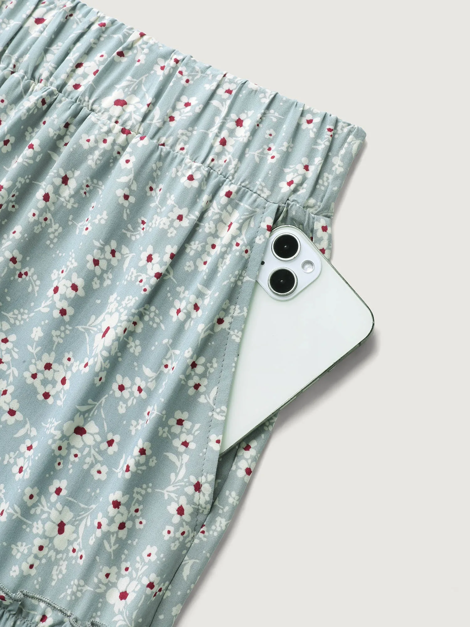 Floral Print Stretchy Waist Tiered Midi Skirt sold by Bloomchic product image thumbnail 5