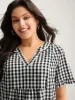 Checkered Lace Trim Tiered Midi Dress sold by Bloomchic