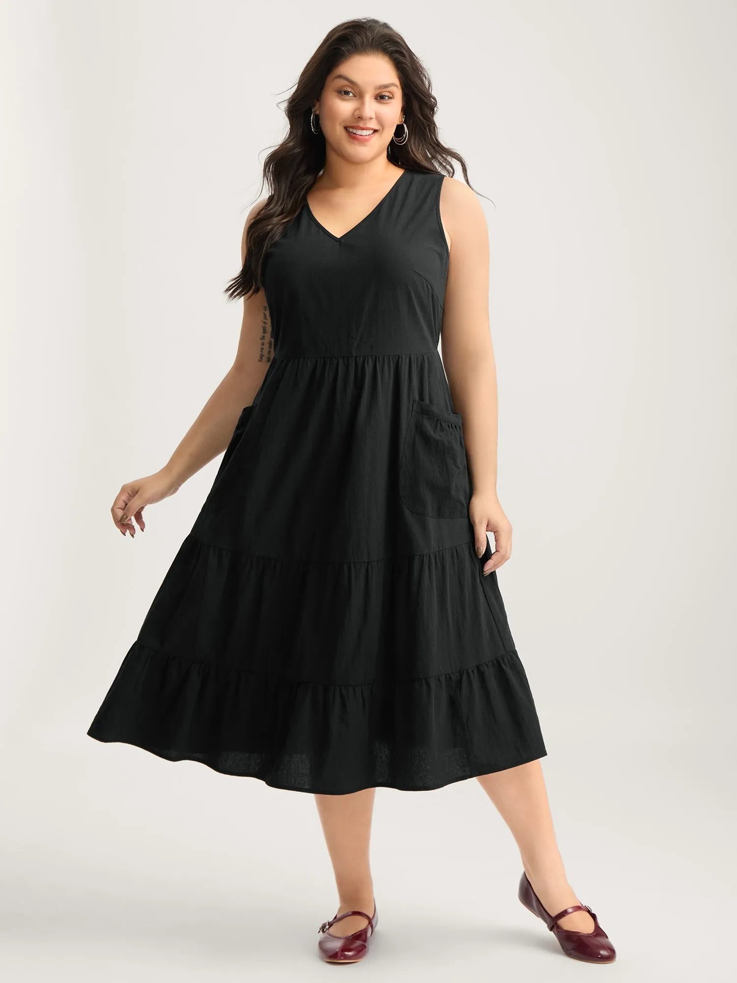 Pure Cotton Spacious Pockets Midi Dress sold by Bloomchic product image thumbnail 3