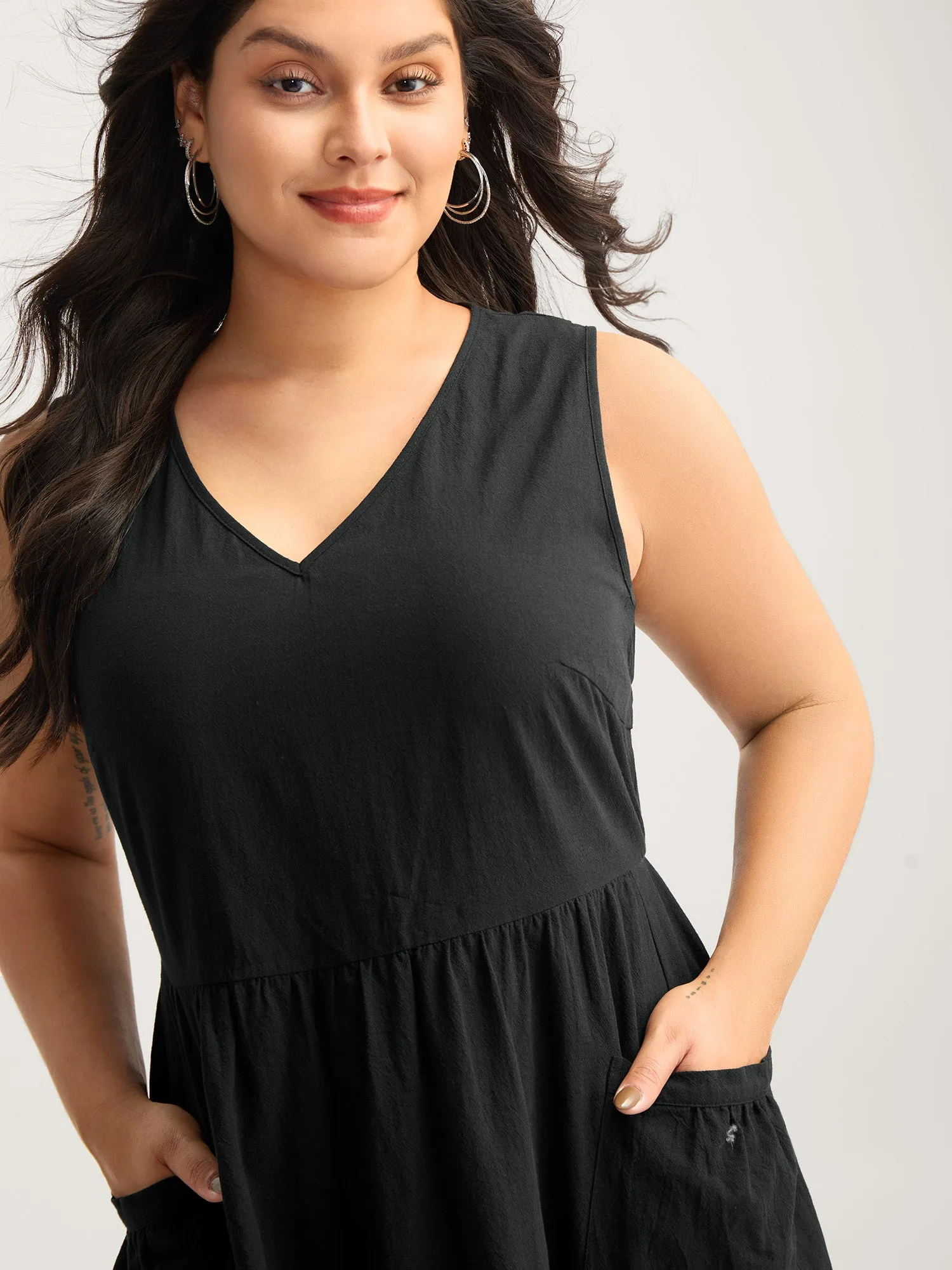 Pure Cotton Spacious Pockets Midi Dress sold by Bloomchic product image thumbnail 2