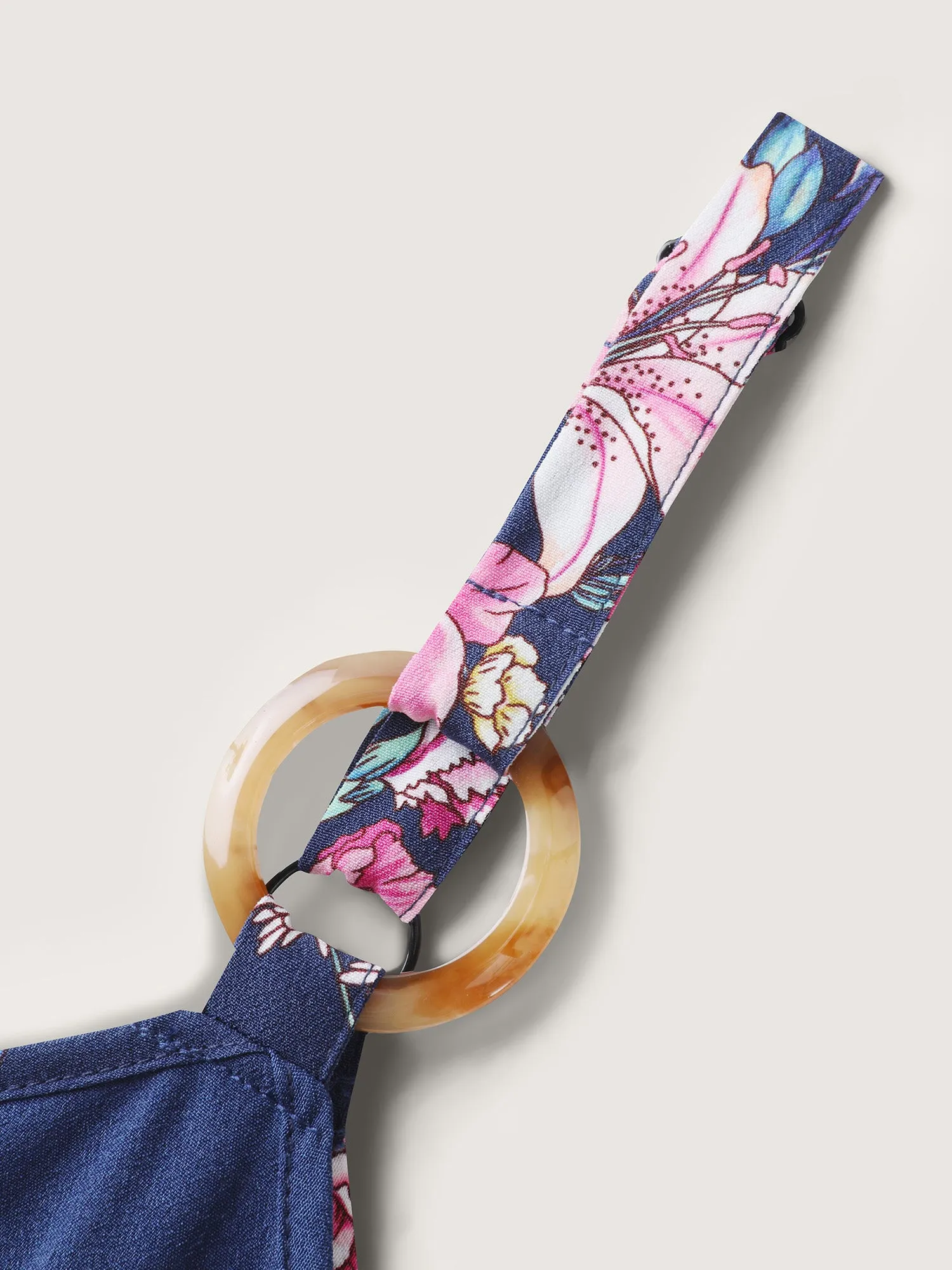 Rosy Print Belted Pockets Jumpsuit sold by Bloomchic product image thumbnail 5