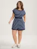 Stripe Color Contrast Round Neck Romper sold by Bloomchic