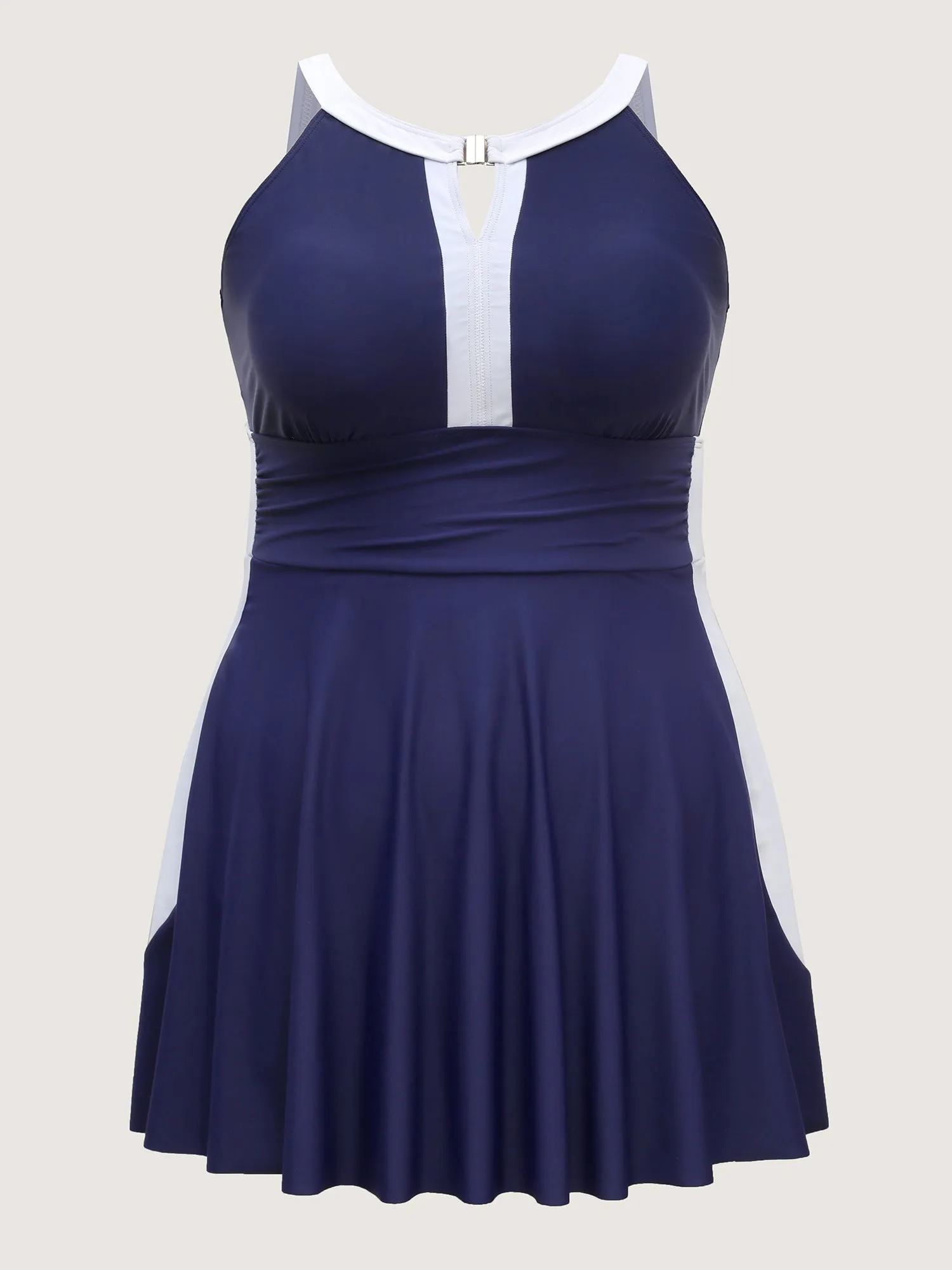 Colorblock Contrast Neck Cut-Out Swim Dress sold by Bloomchic product image thumbnail 5