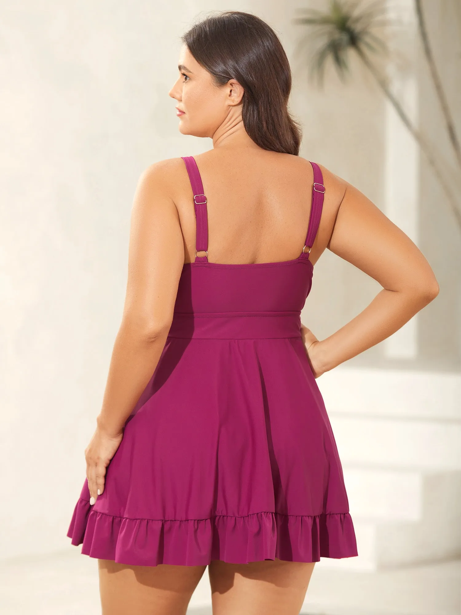 Ruffled Fit and Flare Swim Dress sold by Bloomchic product image thumbnail 2