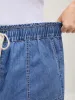 Cotton Stretchy Waist Drawstring Classic Denim Shorts sold by Bloomchic