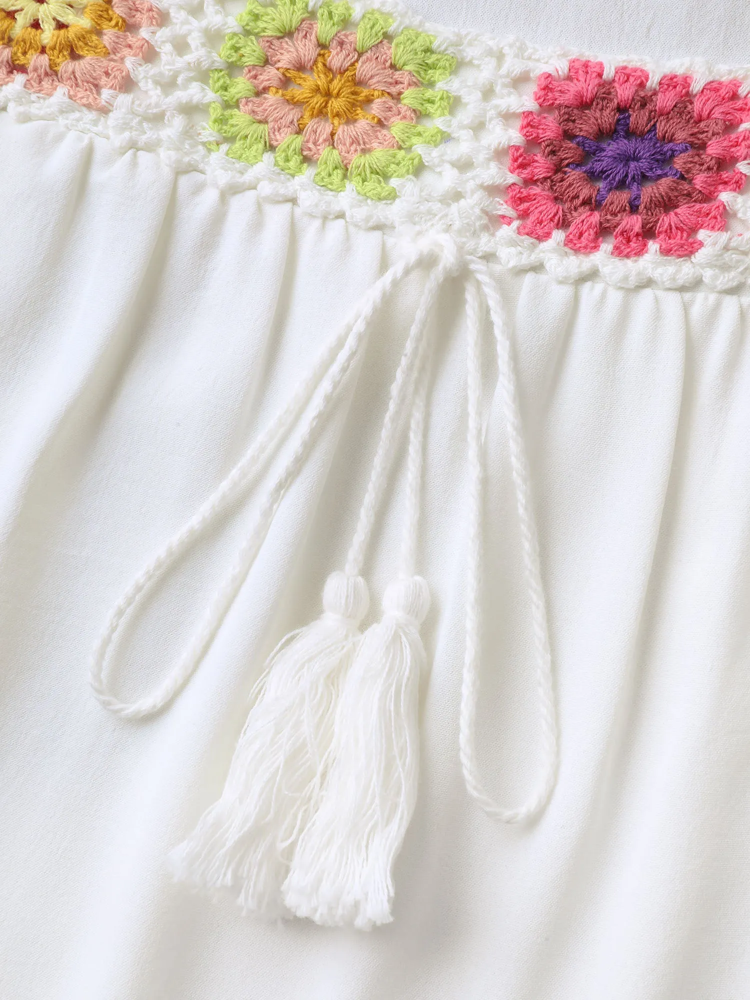 Colorful Crochet Floral Tie Blouse sold by Bloomchic product image thumbnail 5