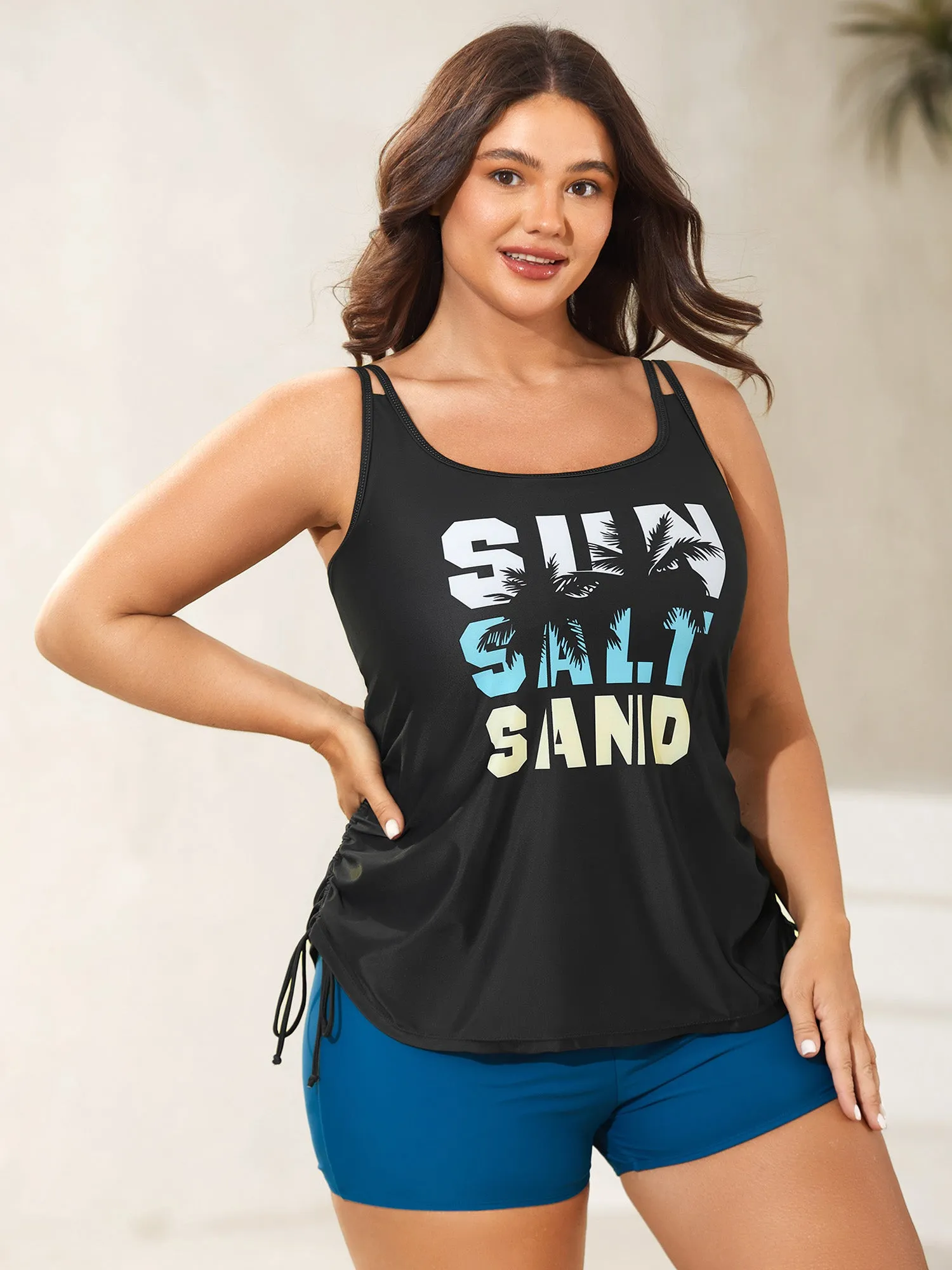 Sun Salt Sand Print Swim Top sold by Bloomchic