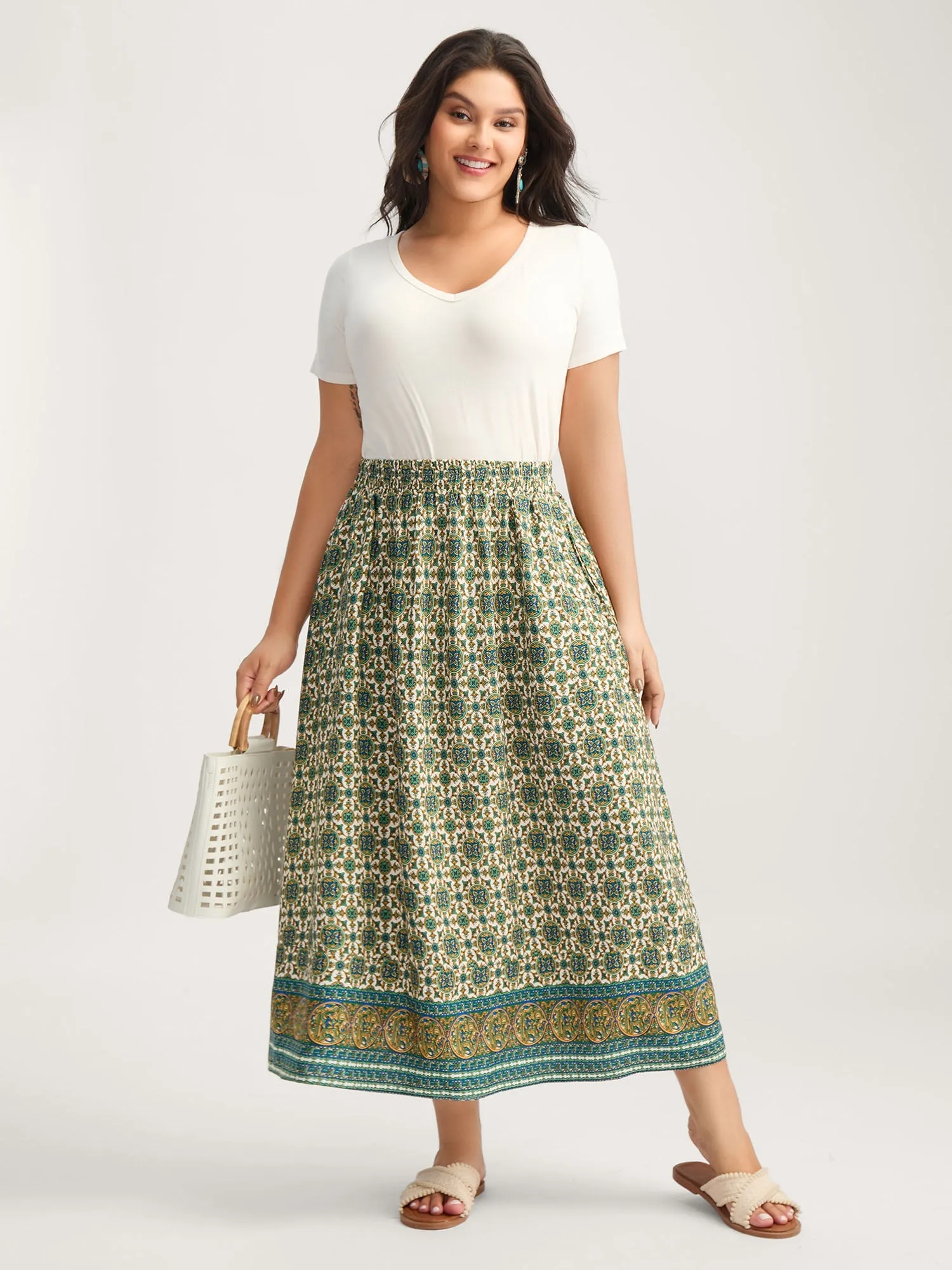 Breezy Boho Print Stretchy Maxi Skirt sold by Bloomchic product image thumbnail 3