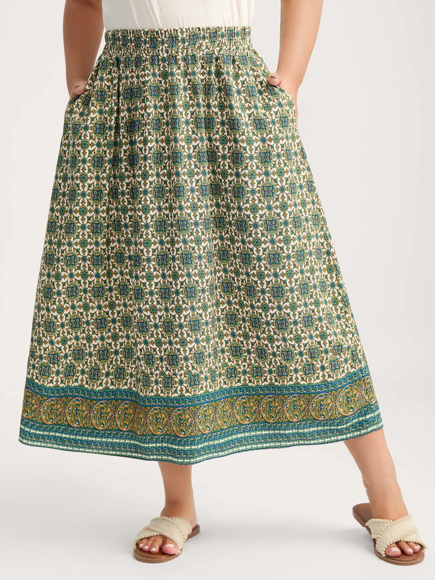 Breezy Boho Print Stretchy Maxi Skirt sold by Bloomchic