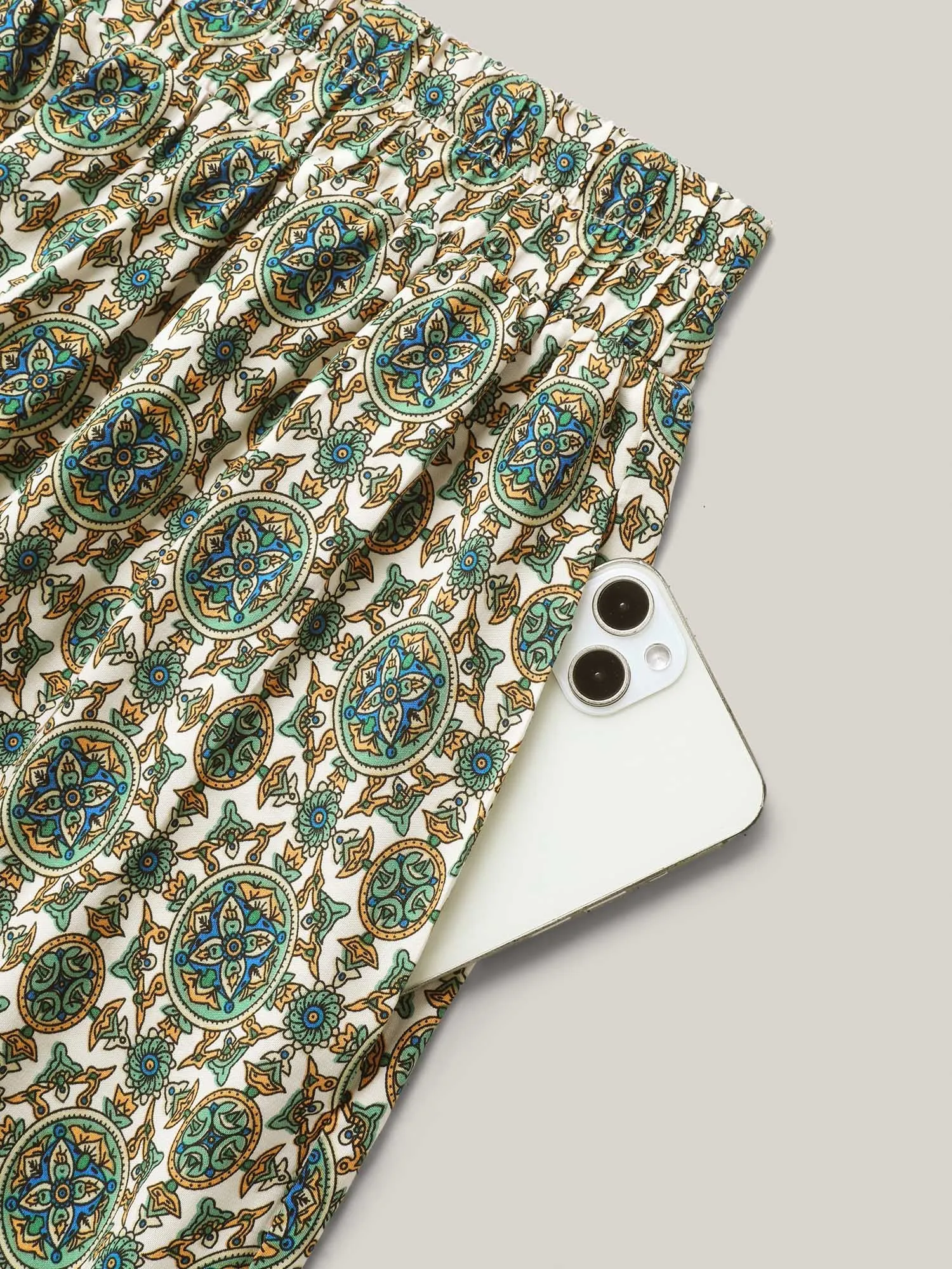 Breezy Boho Print Stretchy Maxi Skirt sold by Bloomchic product image thumbnail 5