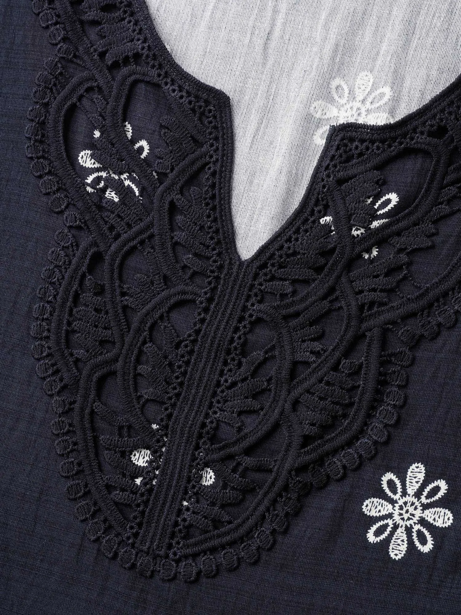 Boho Print Lace Neck Blouse sold by Bloomchic product image thumbnail 5