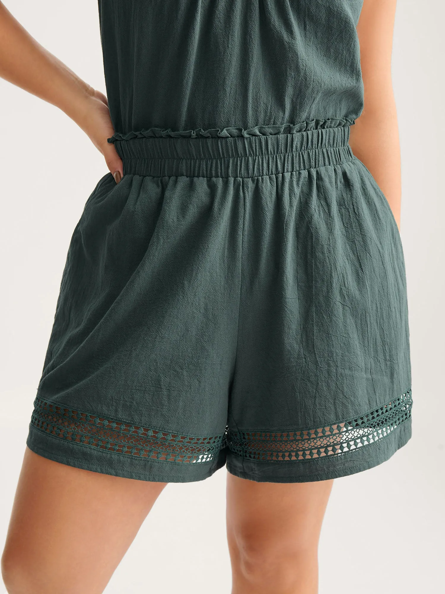 Cotton Lace Detail Solid Co-Ord Set sold by Bloomchic product image thumbnail 3