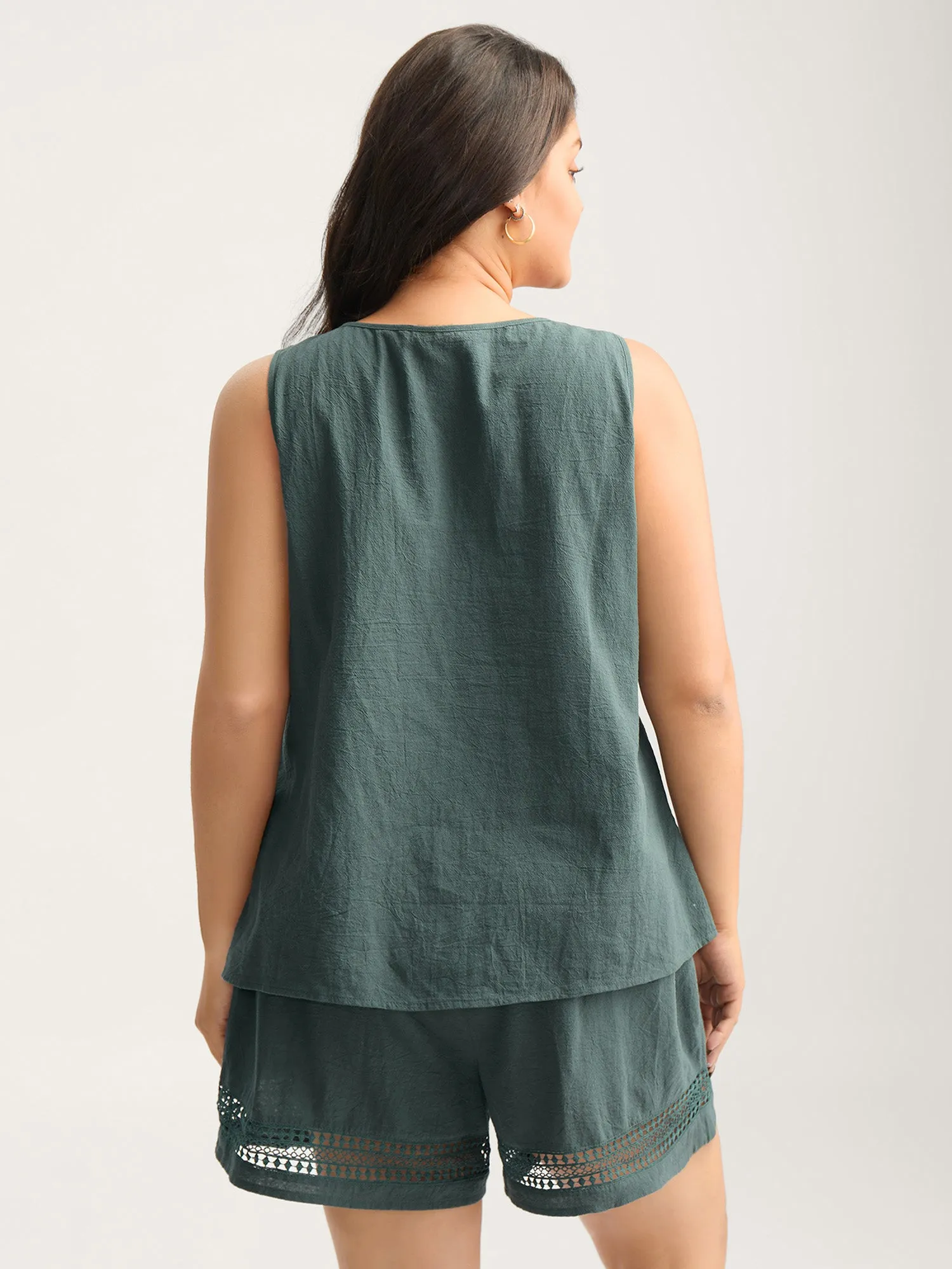 Cotton Lace Detail Solid Co-Ord Set sold by Bloomchic product image thumbnail 4