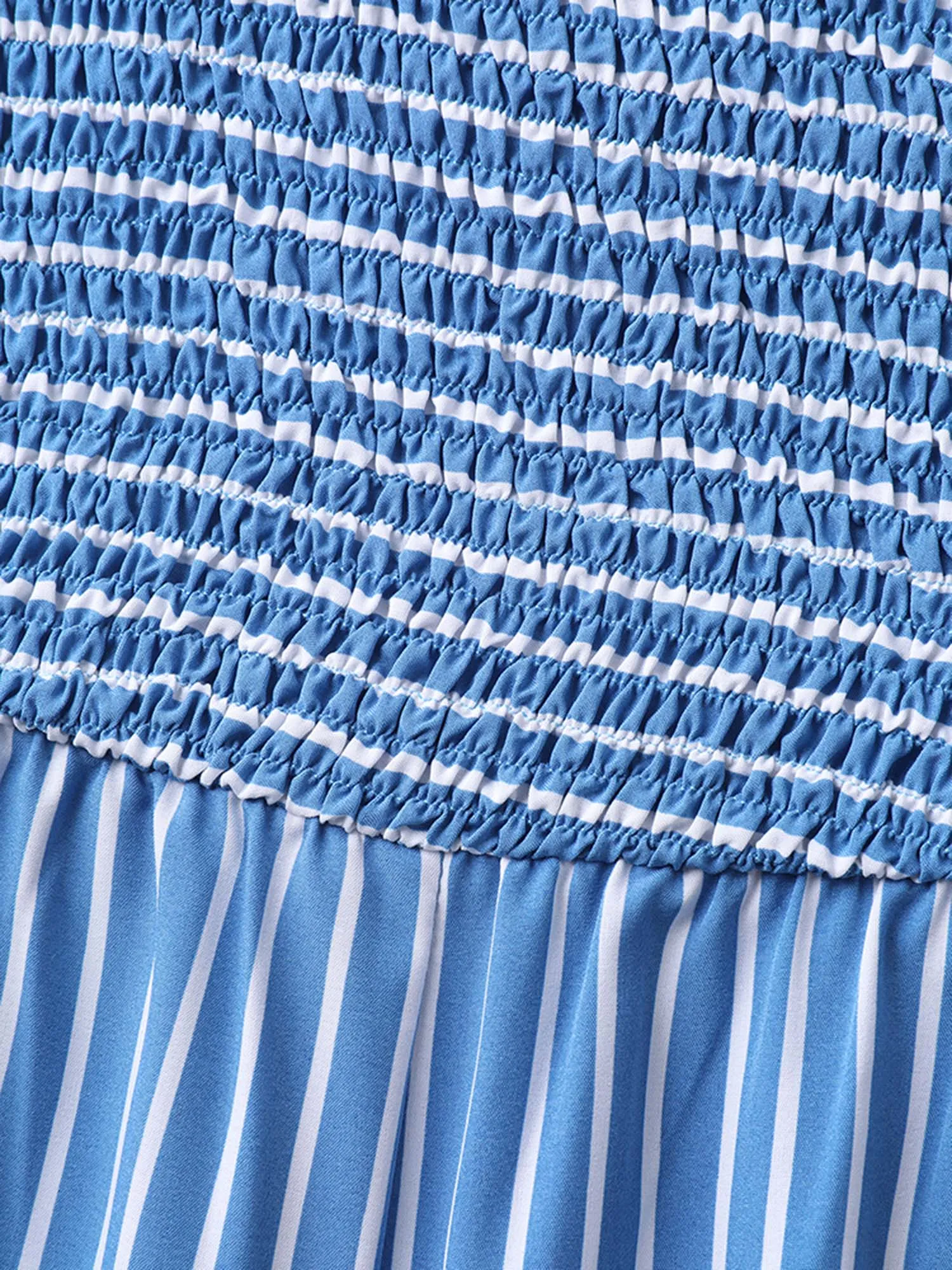 Striped Shirred Bodice Cami Romper sold by Bloomchic product image thumbnail 5