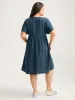 Pure Cotton Lace V-Neck Solid Midi Dress sold by Bloomchic