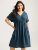 Pure Cotton Lace V-Neck Solid Midi Dress sold by Bloomchic