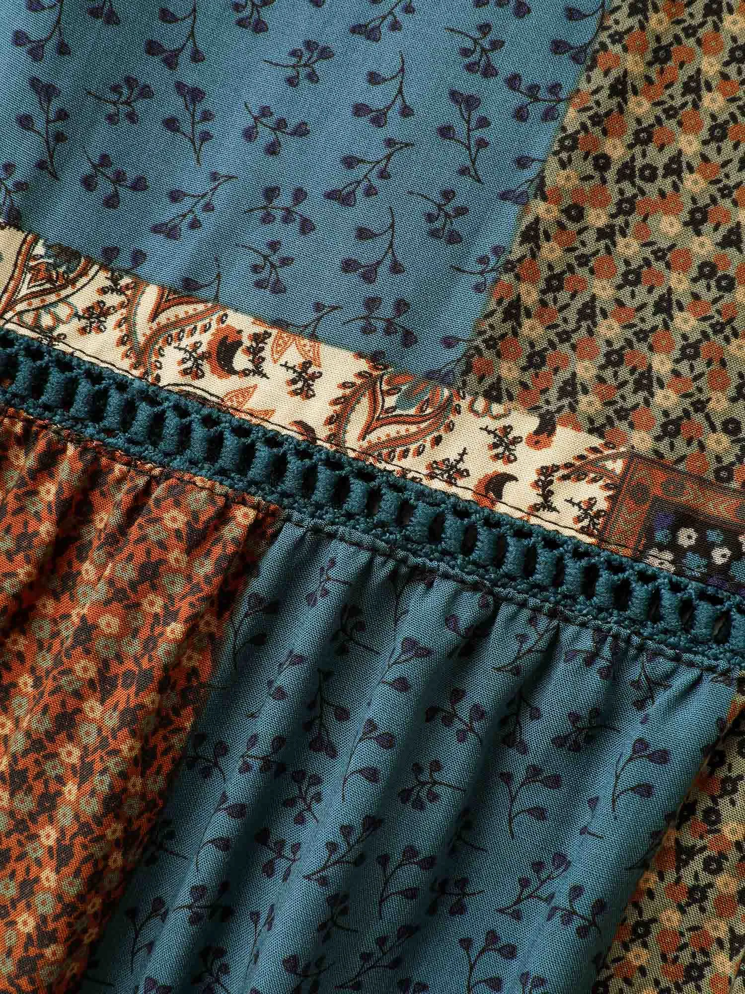 Floral Collage Lace Spliced Wide-Leg Pants sold by Bloomchic product image thumbnail 5